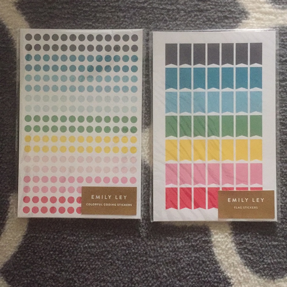 Emily Ley flag stickers and coding stickers